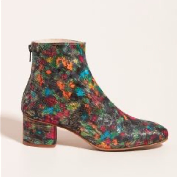 Anthropologie Shoes - Anthropologie. Joyeux Ankle Boots. Green Motif. Size 40.
